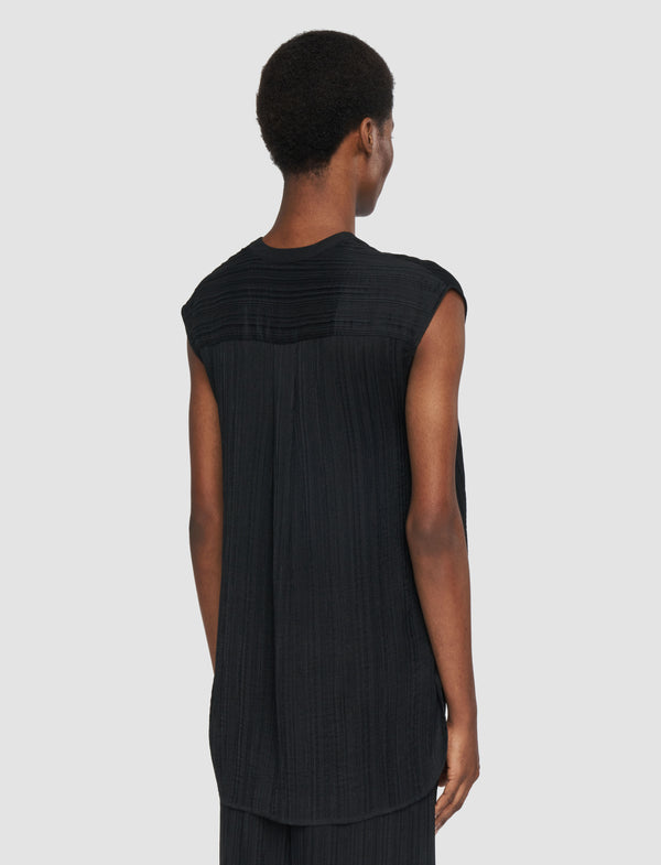 Joseph Lucien Pleat Jacquard Blouse Black