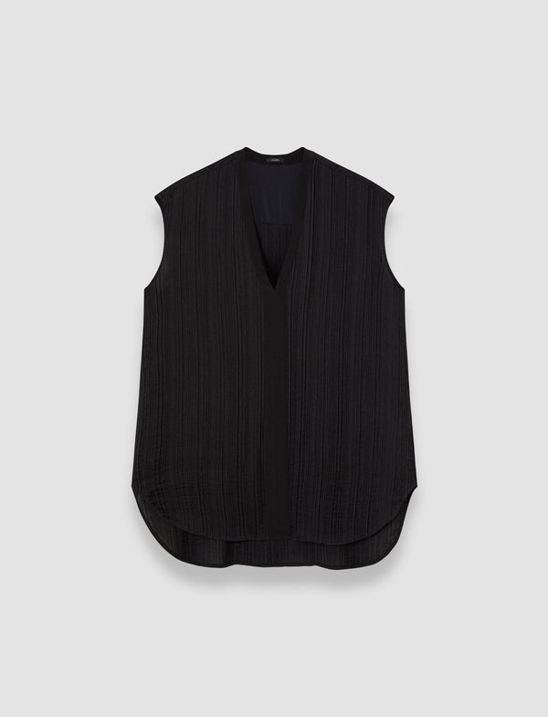 joseph Lucien Pleat Jacquard Blouse Black