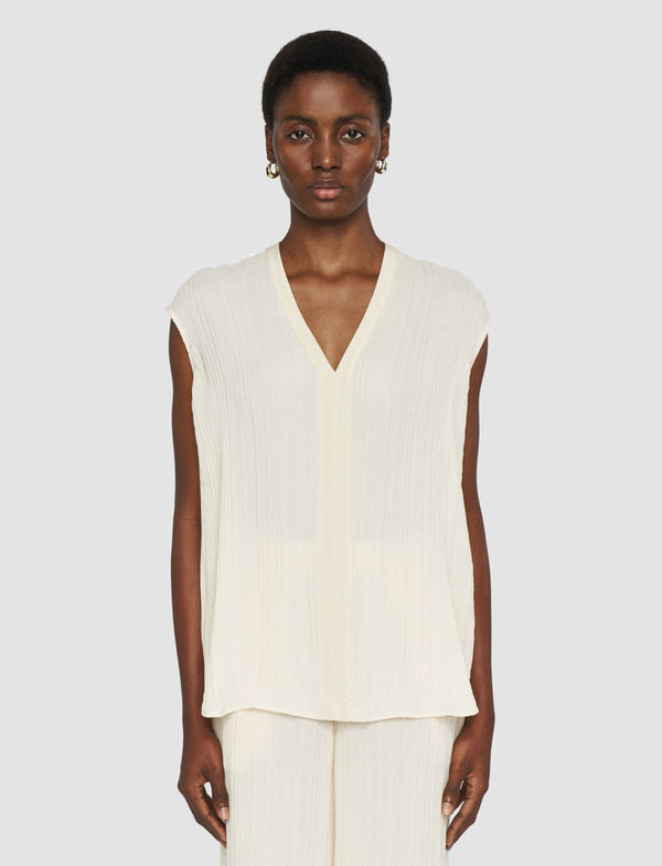 Joseph Lucien Pleat Jacquard Blouse Seashell