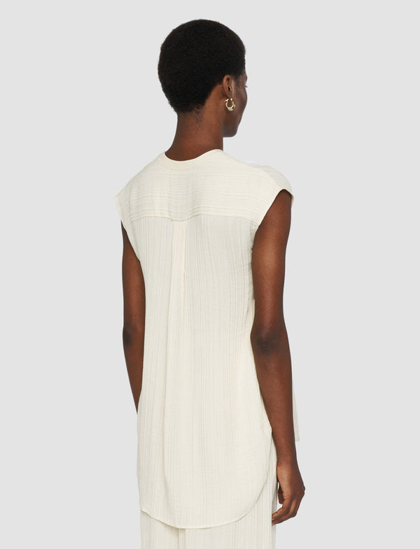 Joseph Lucien Pleat Jacquard Blouse Seashell