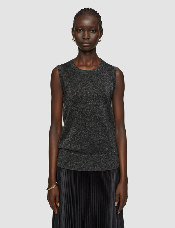 Joseph Lurex Knit Tank Top Black