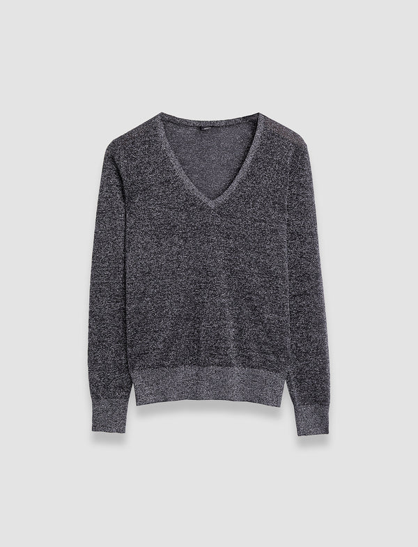 joseph Lurex Knit V Neck Jumper Aurora
