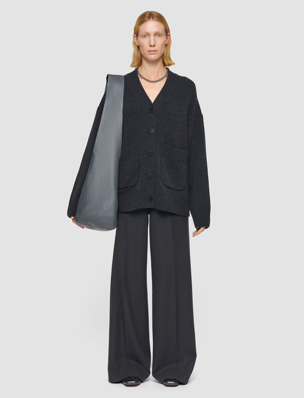 Joseph Luxe Cashmere Cardigan Dark Smoke