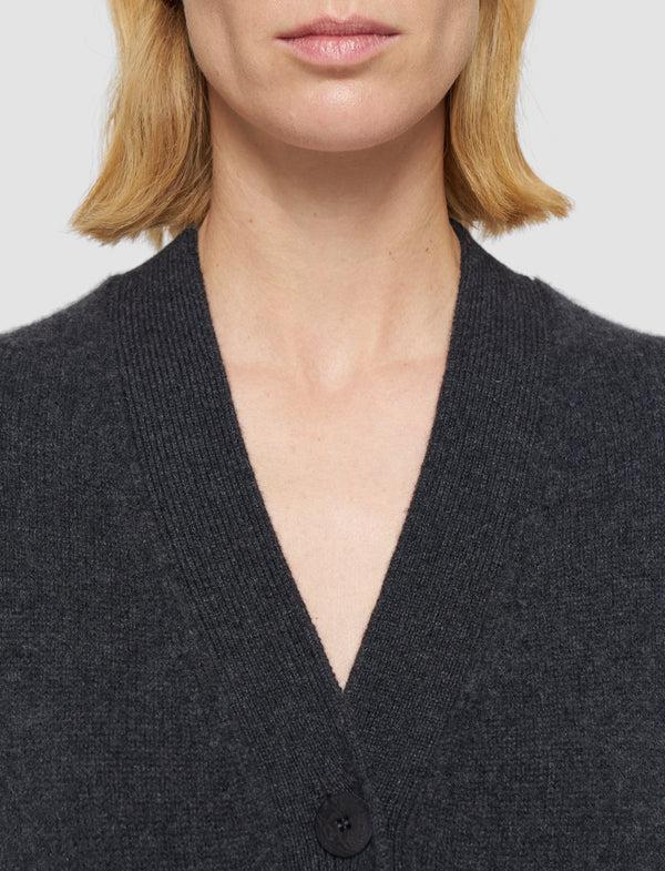 Joseph Luxe Cashmere Cardigan Dark Smoke