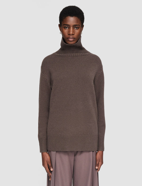 Joseph Luxe Cashmere High Neck Jumper Carob