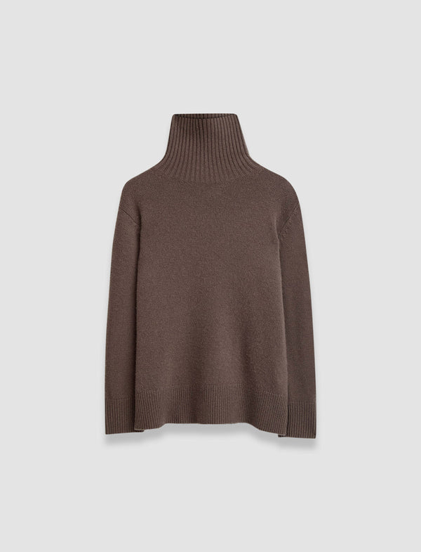 joseph Luxe Cashmere High Neck Jumper Carob