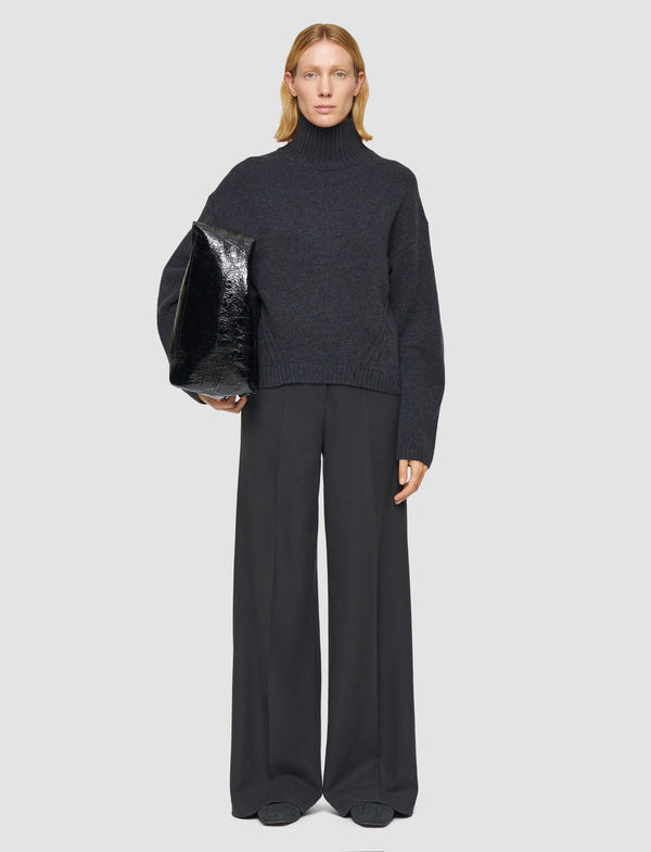Joseph Luxe Cashmere High Neck Jumper Dark Smoke