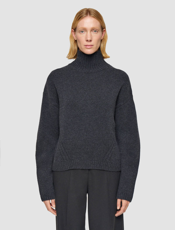 Joseph Luxe Cashmere High Neck Jumper Dark Smoke