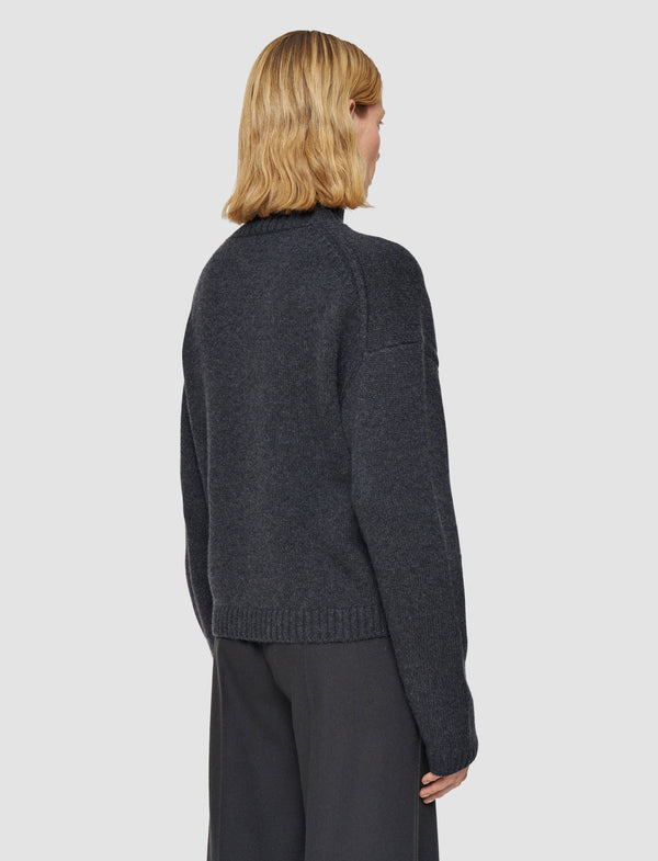 Joseph Luxe Cashmere High Neck Jumper Dark Smoke