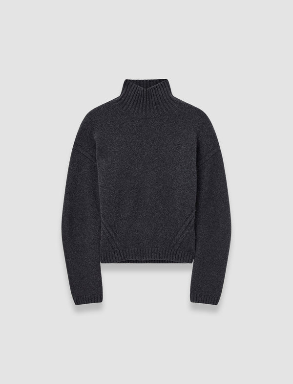 joseph Luxe Cashmere High Neck Jumper Dark Smoke