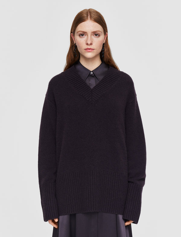 Joseph Luxe Cashmere V Neck Jumper Aurora
