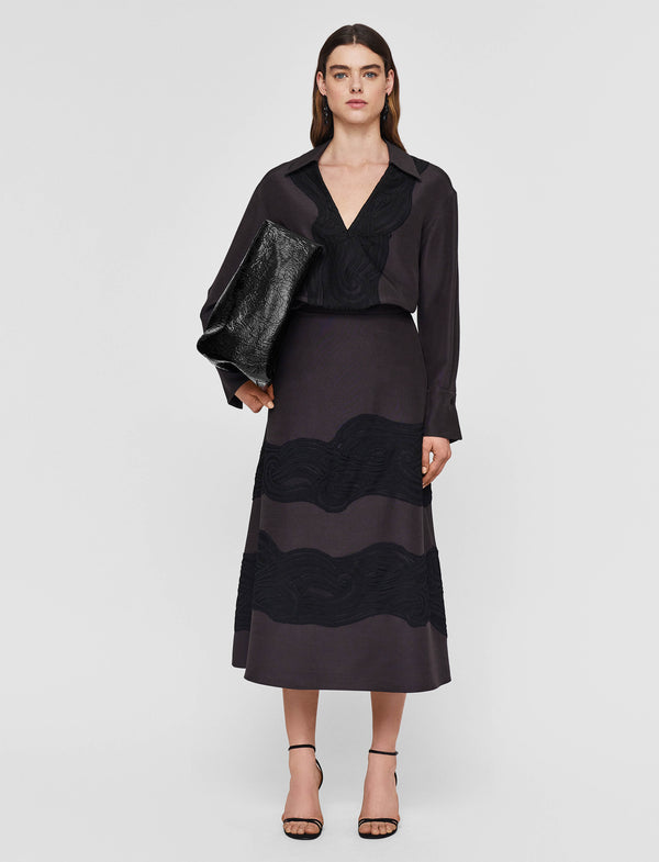 Joseph Madone Evening Silk Blend Lace Skirt Aurora