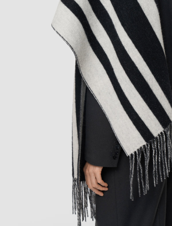 Joseph Magali Wool Scarf Ivory/Black