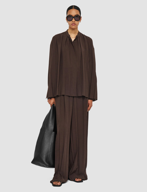 Joseph Malte Airy Plissé Blouse Ebony