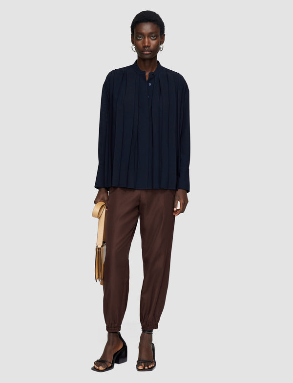 Joseph Malte Airy Plissé Blouse Navy