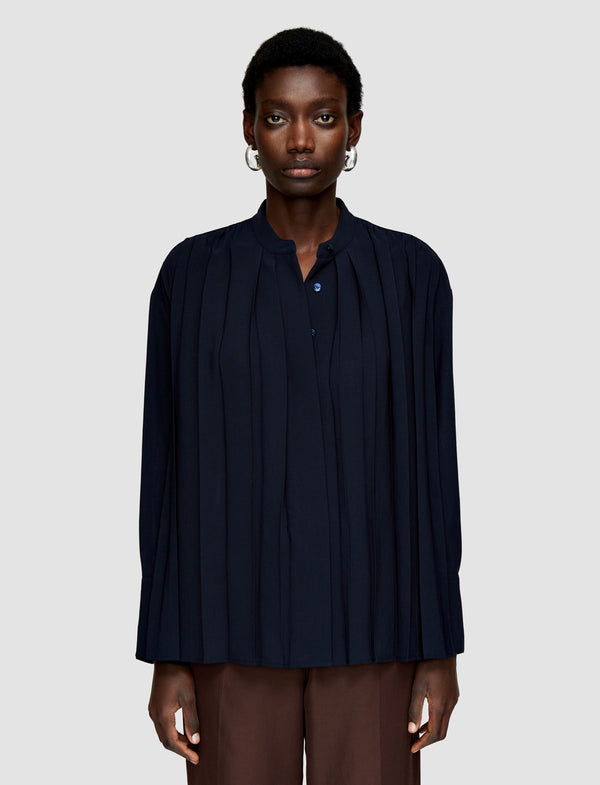 Joseph Malte Airy Plissé Blouse Navy