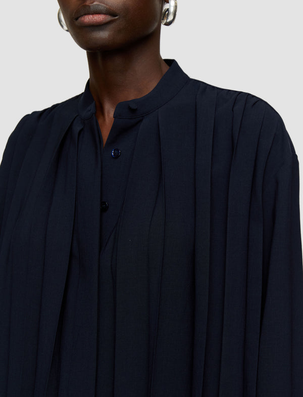 Joseph Malte Airy Plissé Blouse Navy