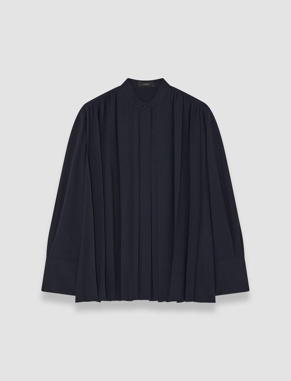 joseph Malte Airy Plissé Blouse Navy