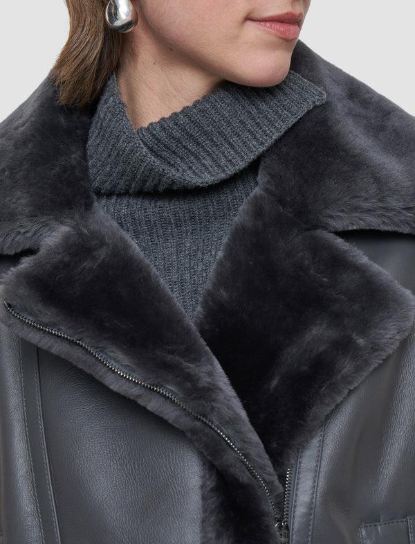 Joseph Marc Soft Shearling Gilet Smoke