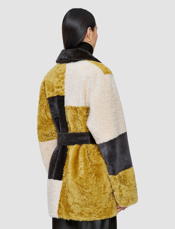 Joseph Martel Overlay Shearling Coat