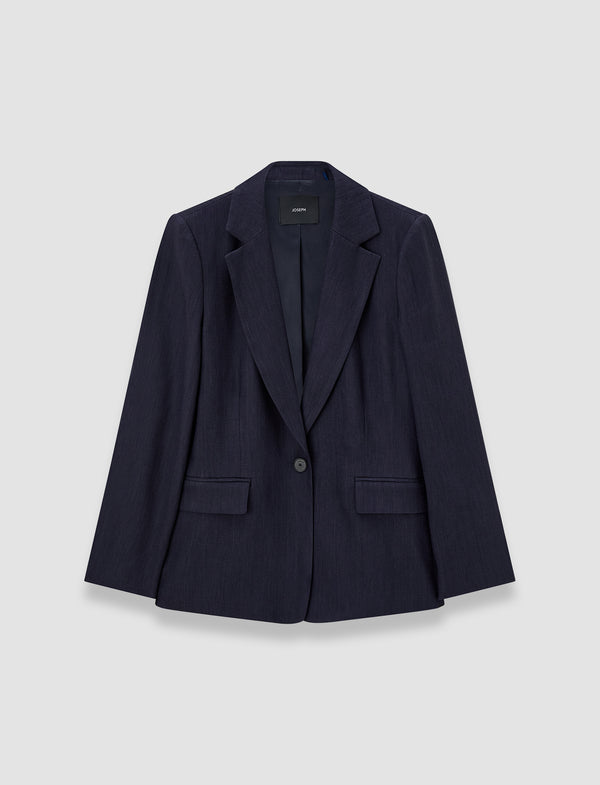 joseph Marty Linen Stretch Jacket Navy