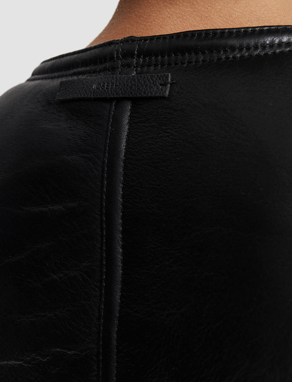 Joseph Maurice Embossed Shearling Jacket Black