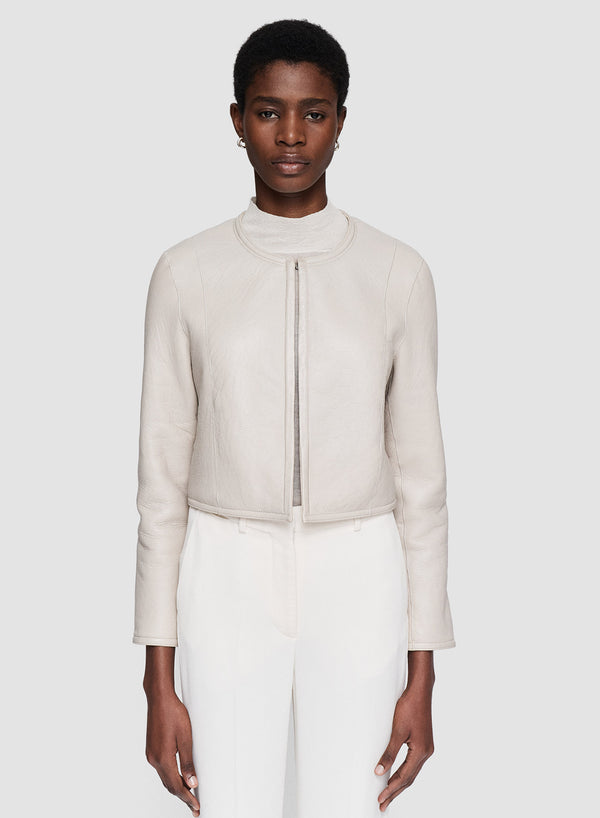 Joseph Maurice Embossed Shearling Jacket Ivory