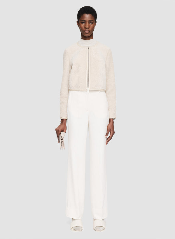 joseph Maurice Embossed Shearling Jacket Ivory