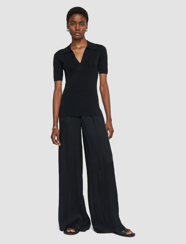 Joseph Mawn Pleat Jacquard Trousers Black