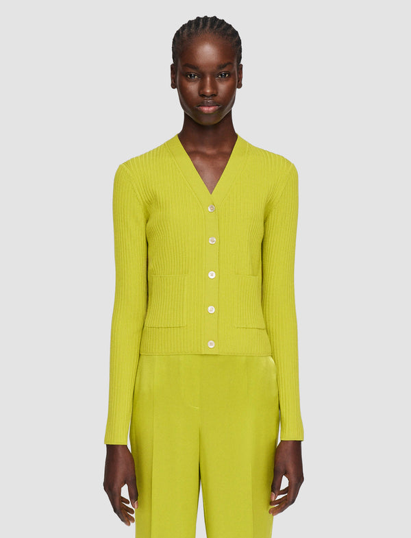 Joseph Merino Rib Cardigan Ginkgo