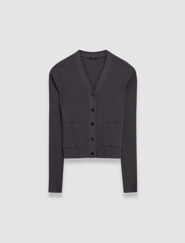 joseph Merino Rib Cardigan Slate