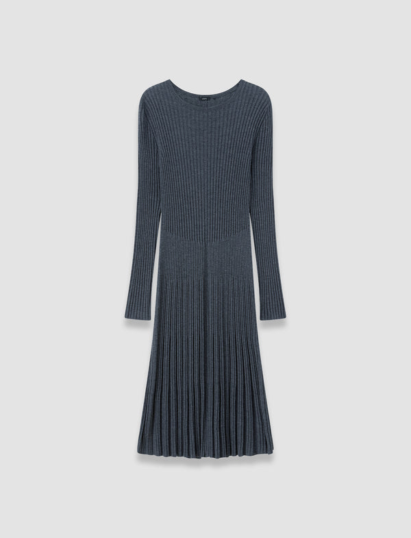 joseph Merino Rib Knit Dress Smoke