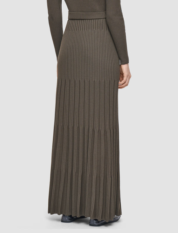 Joseph Merino Rib Knit Skirt Mushroom