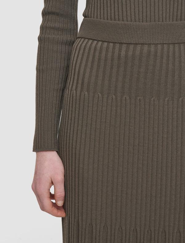 Joseph Merino Rib Knit Skirt Mushroom