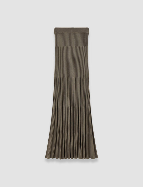 joseph Merino Rib Knit Skirt Mushroom