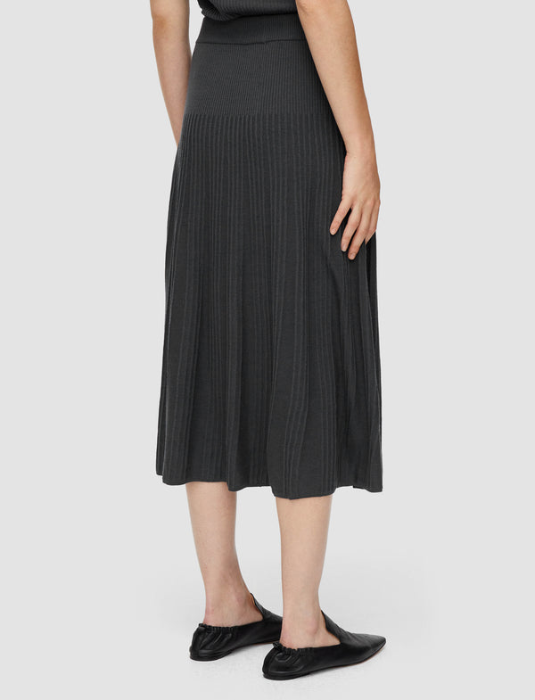 Joseph Merino Rib Skirt Slate