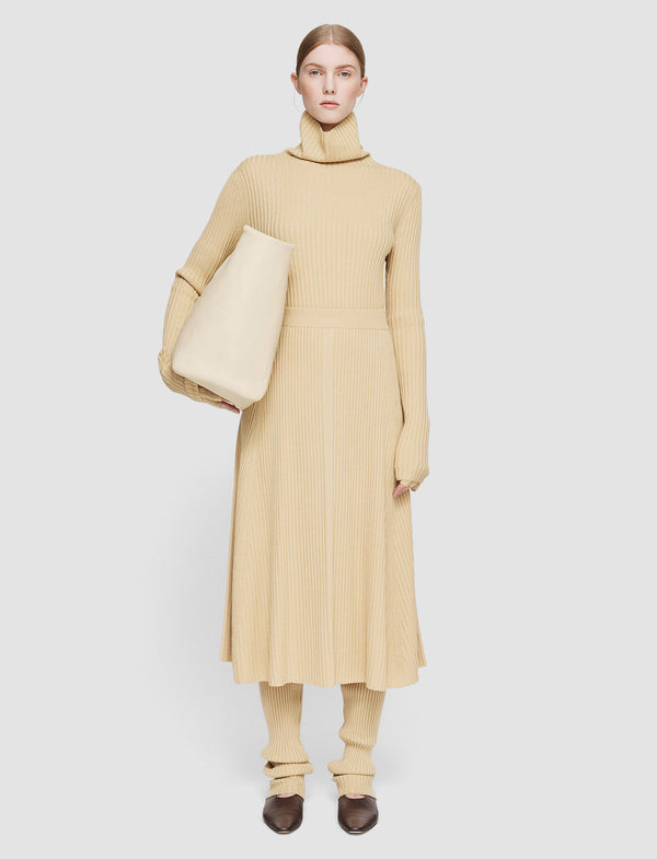 Joseph Merino Silk Rib Skirt Champagne