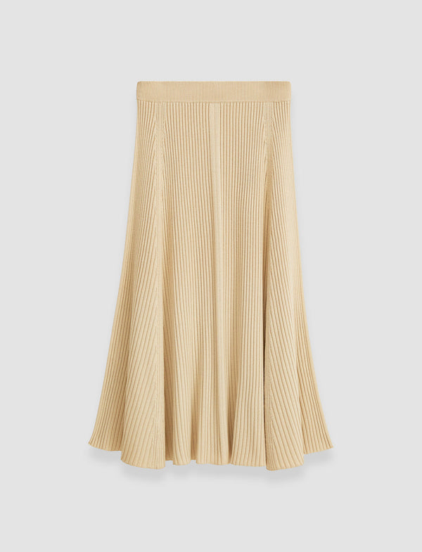 joseph Merino Silk Rib Skirt Champagne
