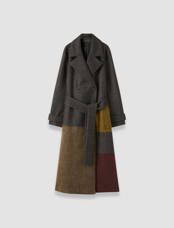 joseph Merton Overlay Wool Coat Smoke Combo