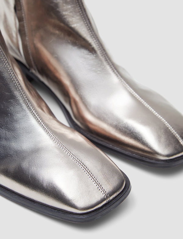 Joseph Metallic Leather Ankle Boots