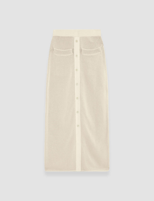 joseph Micro Stripe Knit Skirt Ivory/Quail