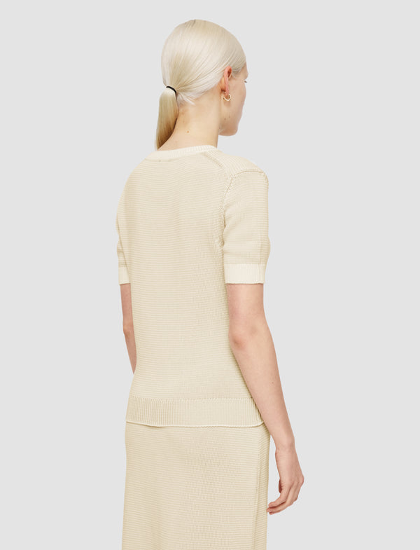Joseph Micro Stripe Knit Top Ivory/Quail