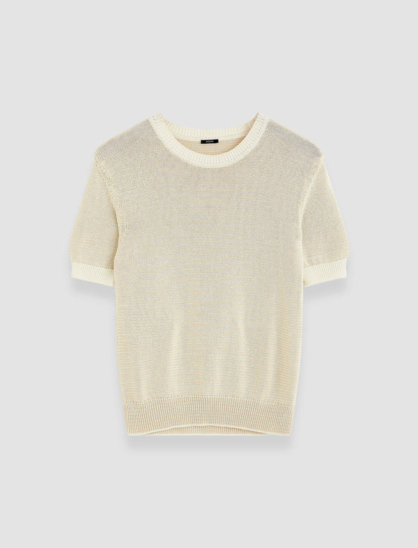 joseph Micro Stripe Knit Top Ivory/Quail