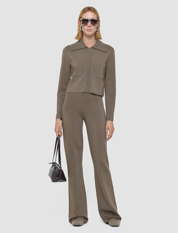 Joseph Milano Knit Stretch Short Jacket Mushroom