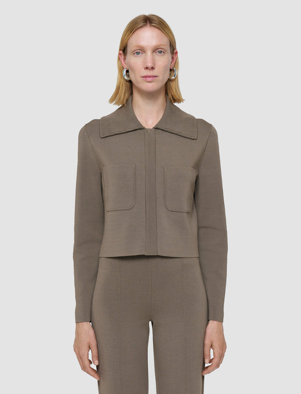 Joseph Milano Knit Stretch Short Jacket Mushroom