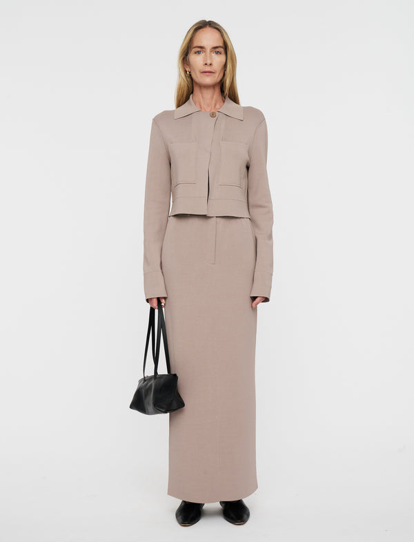 joseph Milano Knit Stretch Skirt Escargot