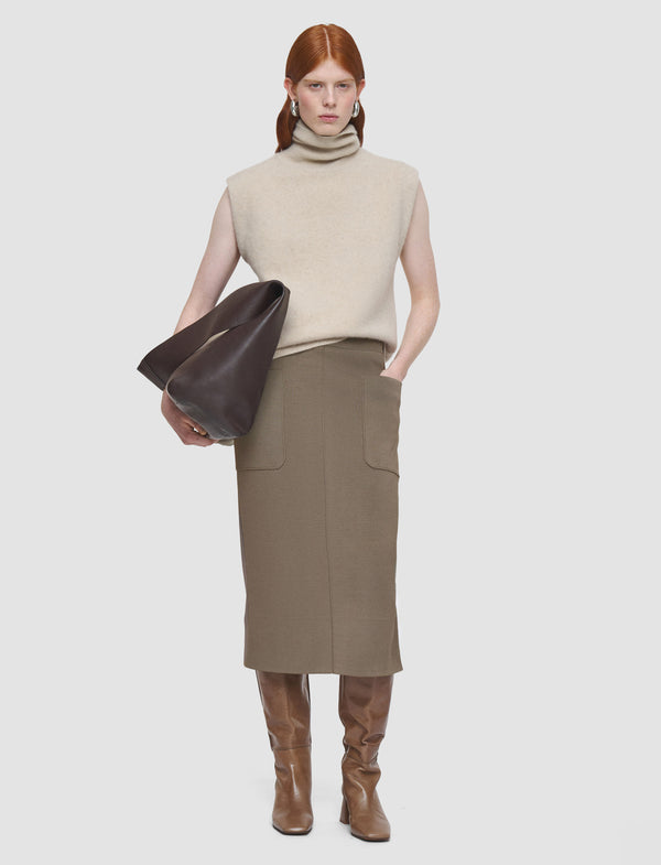 Joseph Milano Knit Stretch Skirt Mushroom