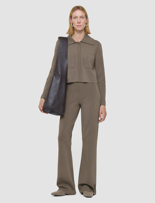 Joseph Milano Knit Stretch Trousers Mushroom