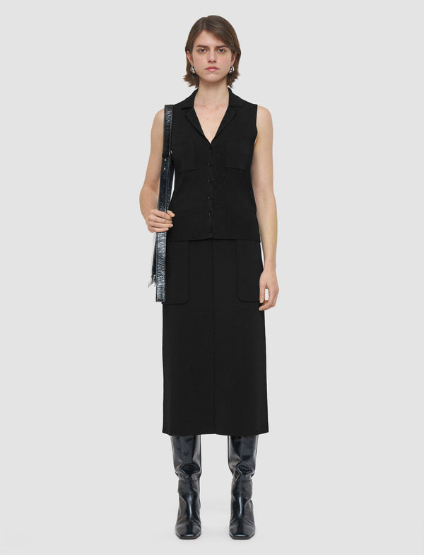 Joseph Milano Knit Stretch Vest Black