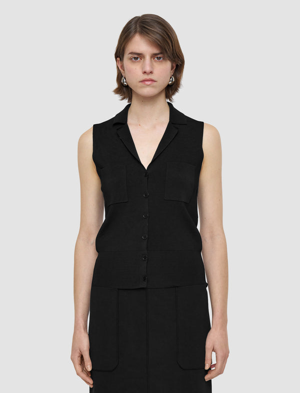 Joseph Milano Knit Stretch Vest Black